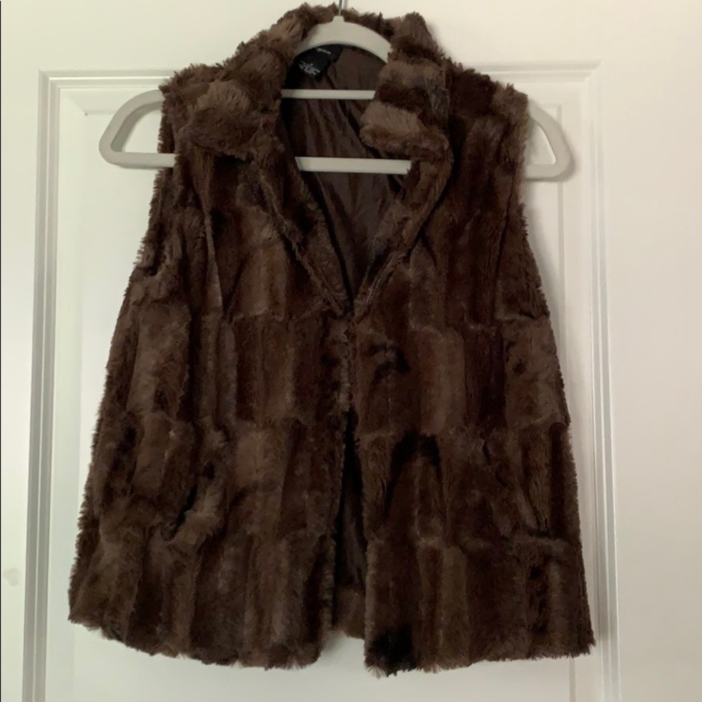Brown fur vest